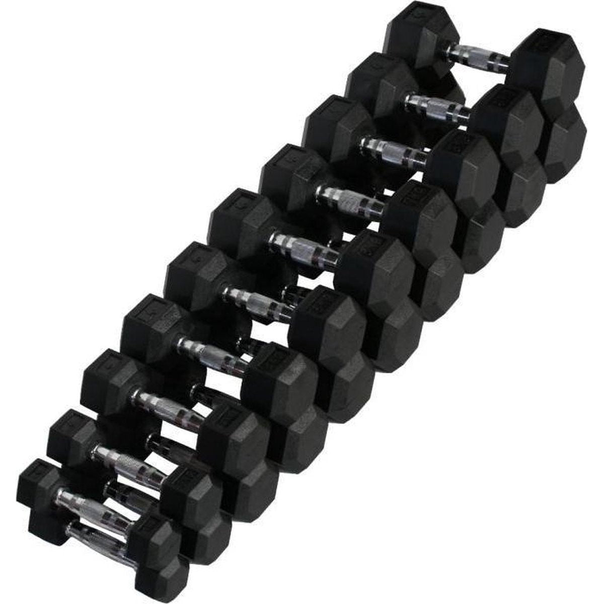 Hexa Dumbbell Rubber 1 t/m 10kg (set) - xtremefitnessstore