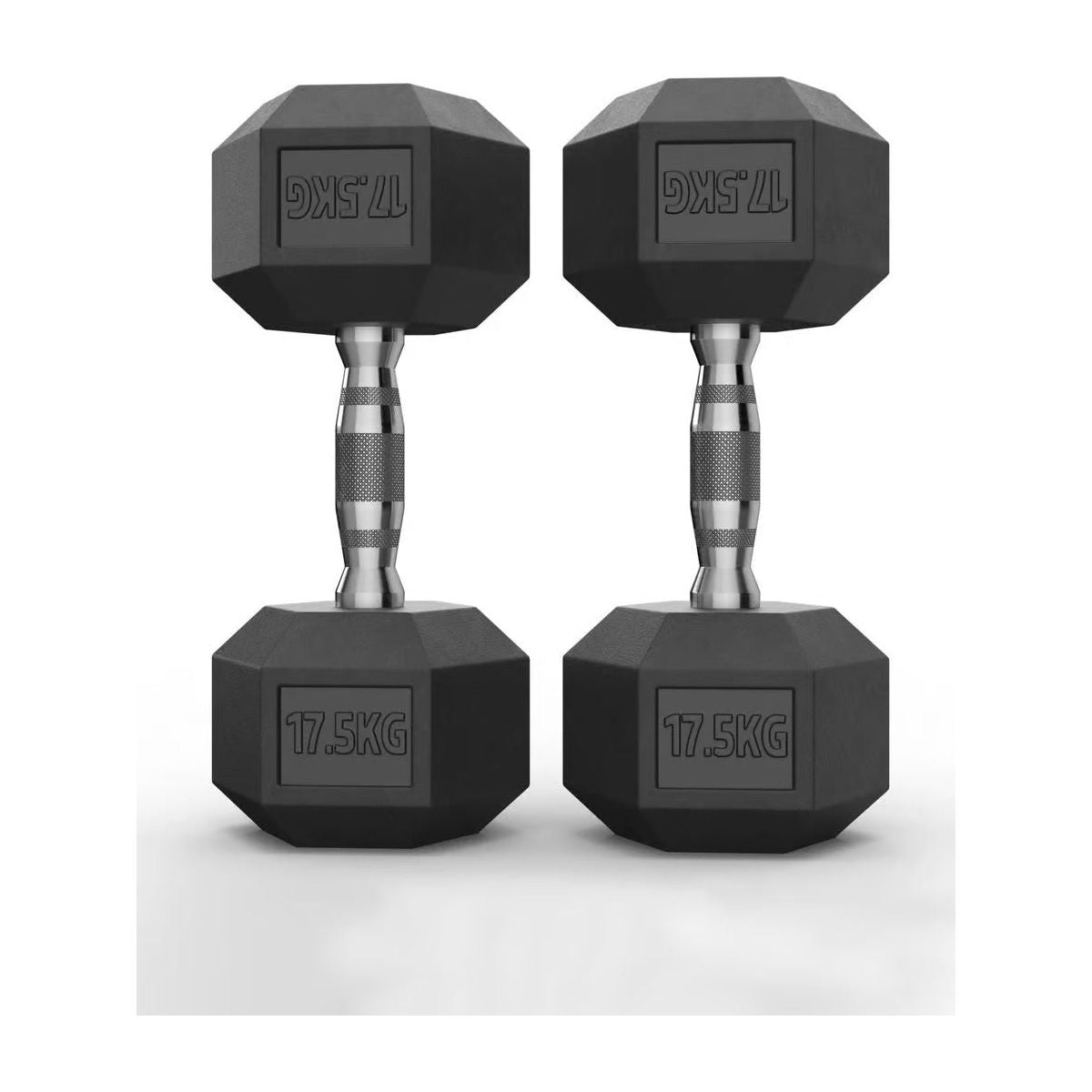 Hex Rubber Dumbbells 17.5kg (set) - xtremefitnessstore