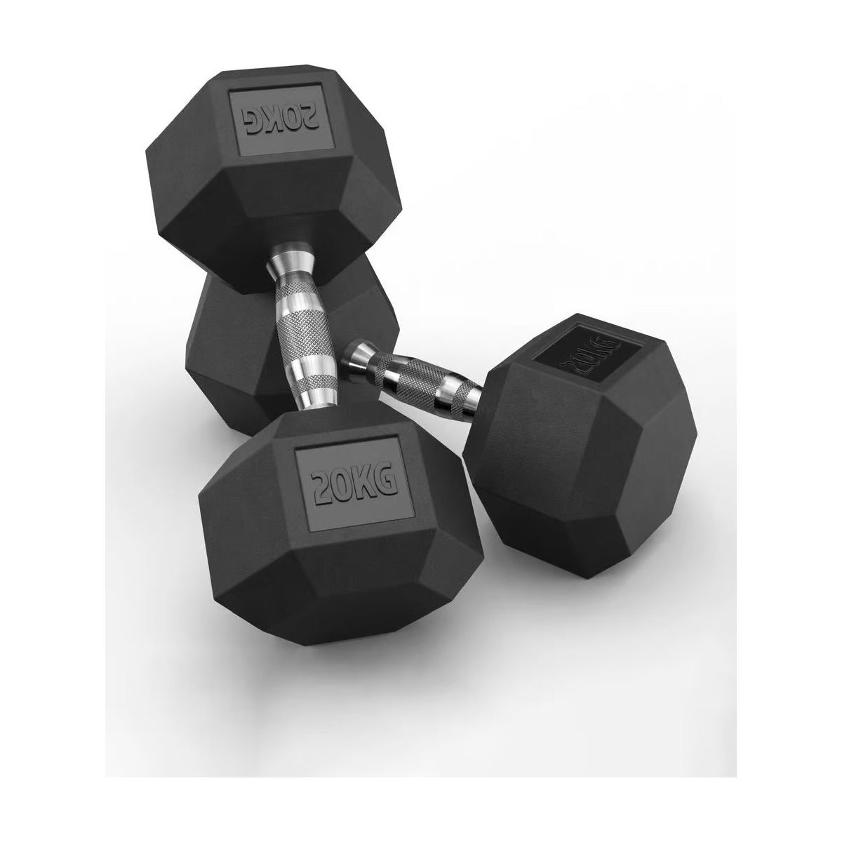 Hex Rubber Dumbbells 20kg (set) - xtremefitnessstore