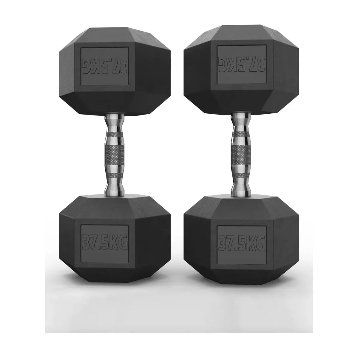 Hex Rubber Dumbbells 37.5kg (set) - xtremefitnessstore