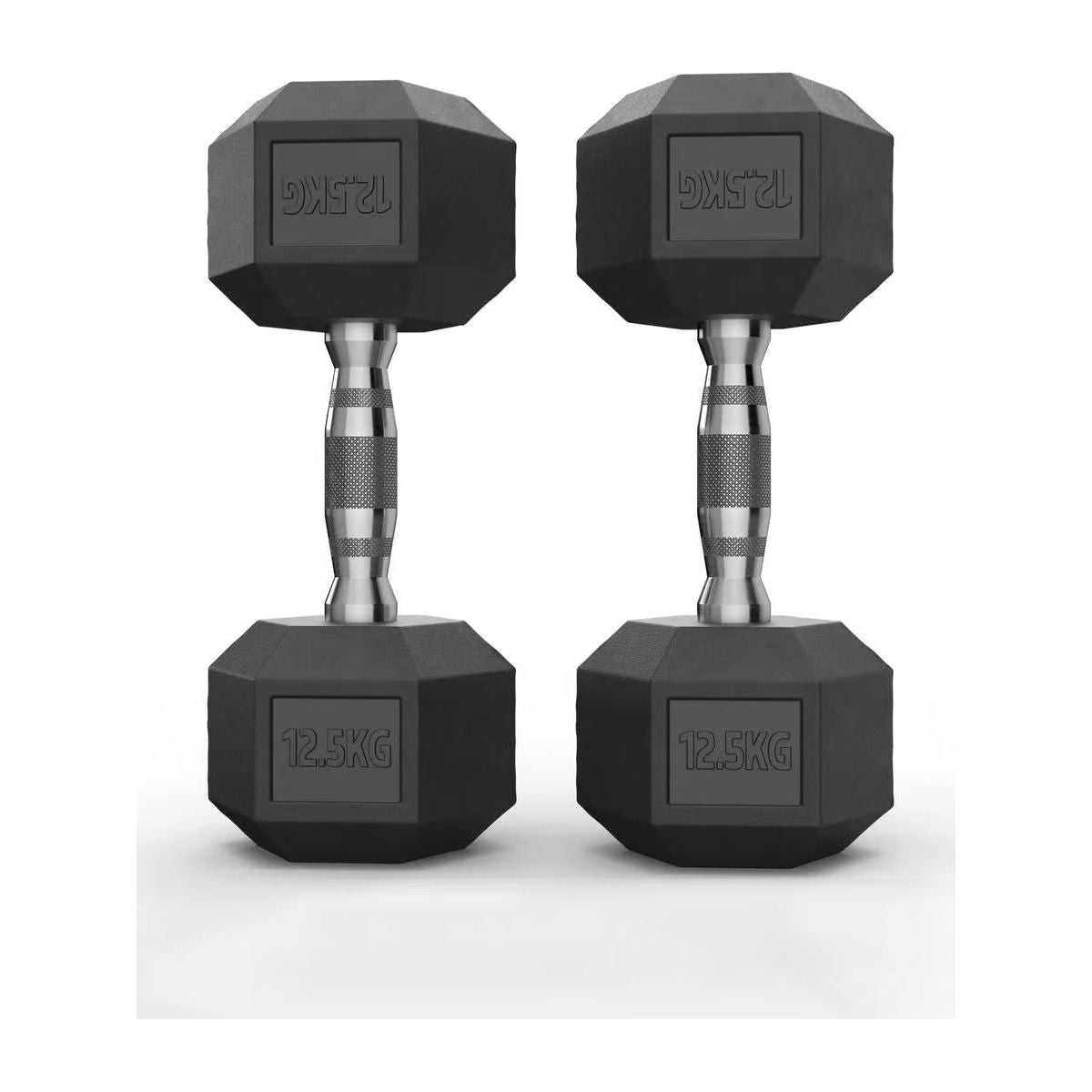 Hex Rubber Dumbbells 12.5kg (set) - xtremefitnessstore