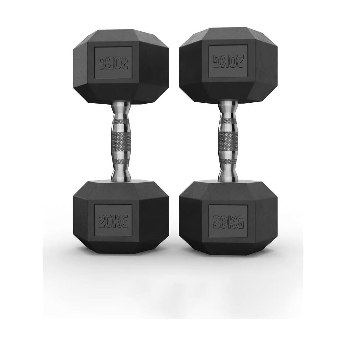Hex Rubber Dumbbells 20kg (set) - xtremefitnessstore