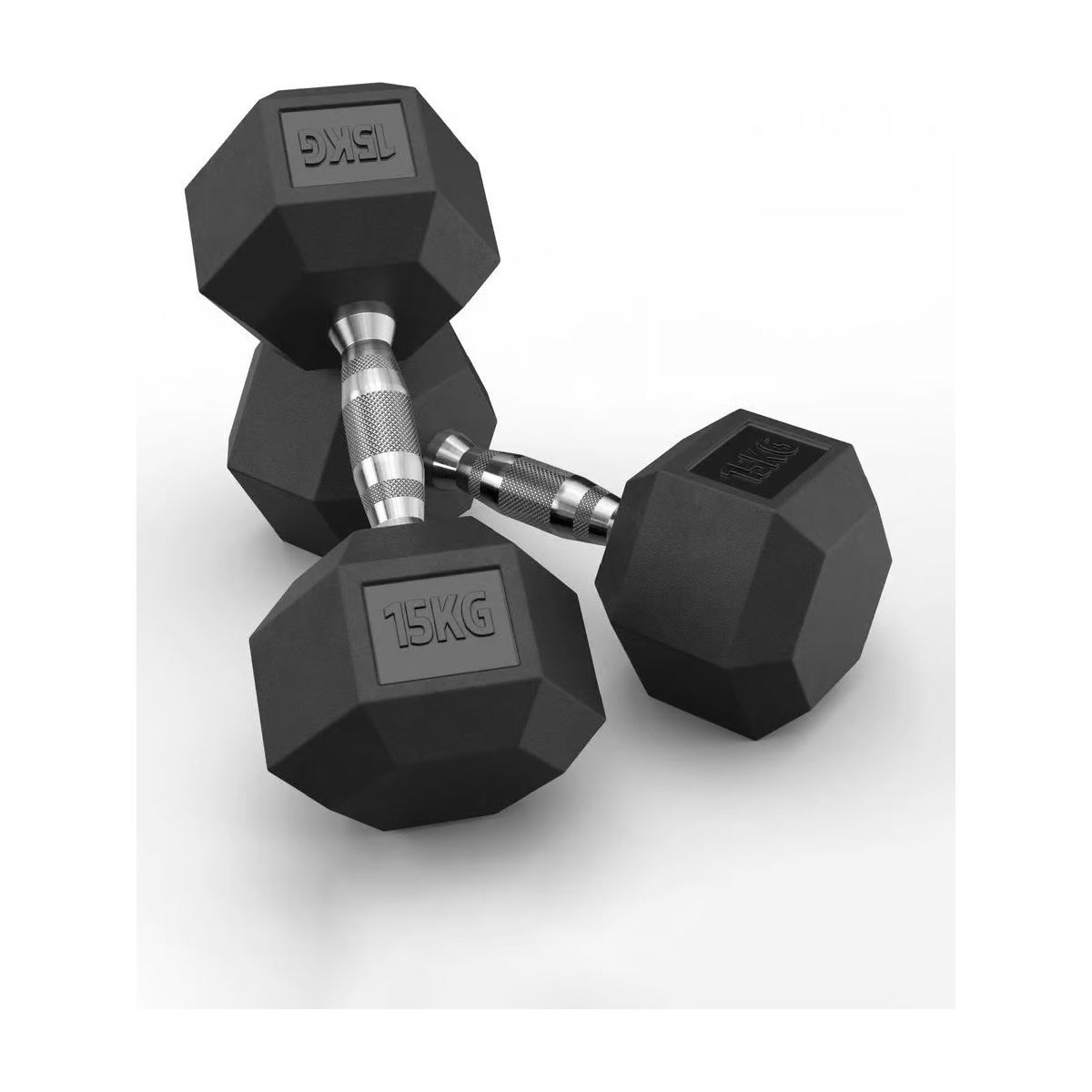Hex Rubber Dumbbells 15kg (set) - xtremefitnessstore