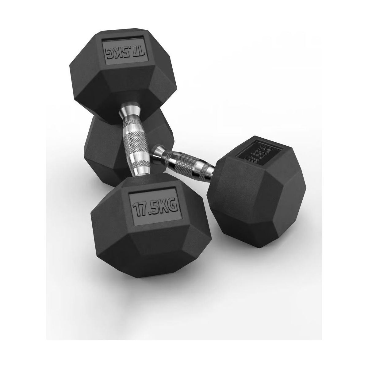 Hex Rubber Dumbbells 17.5kg (set) - xtremefitnessstore