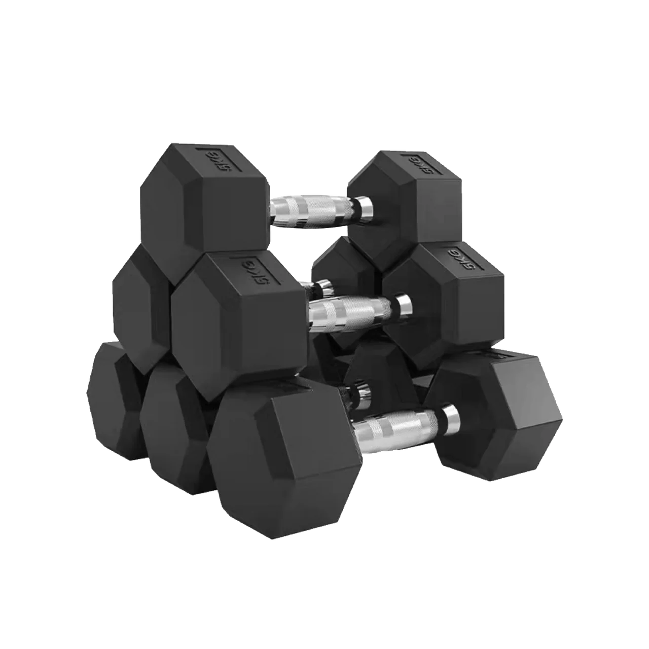 Hexa Rubber Dumbbells 1 - 40 KG (set)