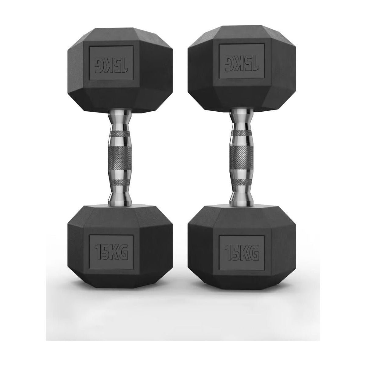 Hex Rubber Dumbbells 15kg (set) - xtremefitnessstore