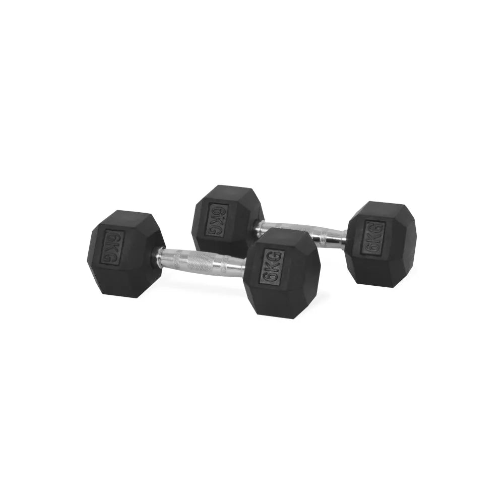 Hex Rubber Dumbbells 6kg (set)