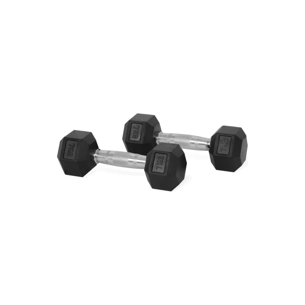 Hex Rubber Dumbbells 7kg (set)