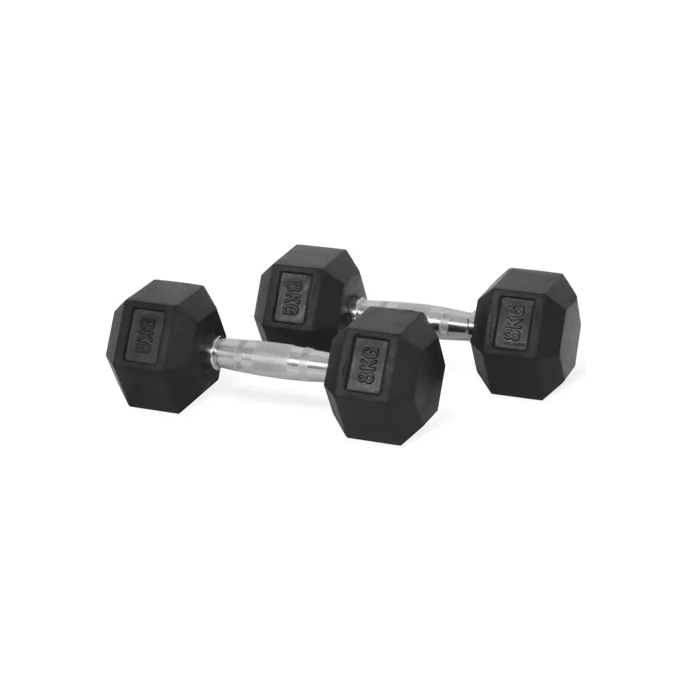 Hex Rubber Dumbbells 8kg (set)